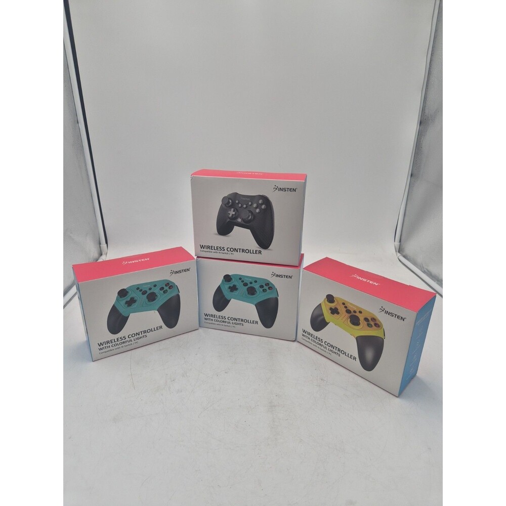Insten Wireless Controller Lot Of 4 New PC/switch 1 Black ,yellow,greenish